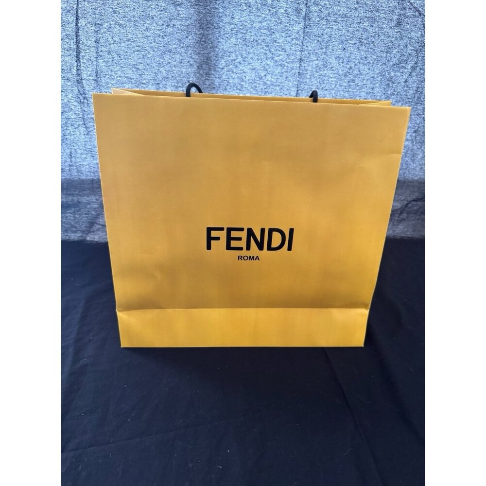 FENDI Reusable Paper Shopping Bag Gift Yellow 15.5" x 16.5" x 5.5"
